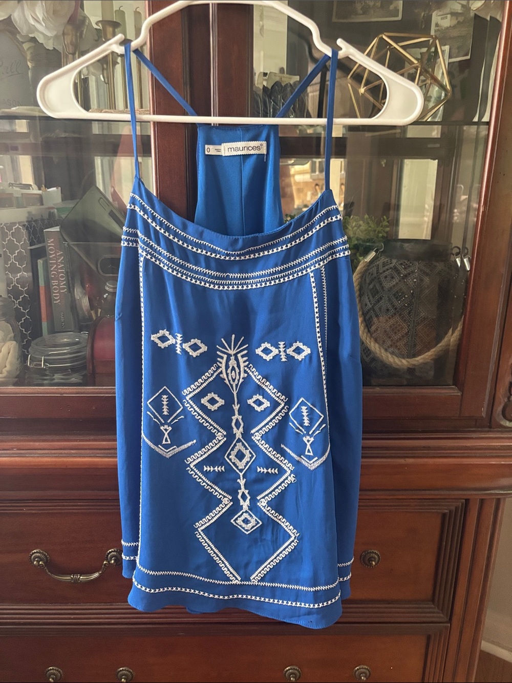 Maurices Royal Blue Embroidered Tank Top